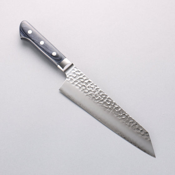 Seisuke Aotsuchi AUS10 Hammered Kiritsuke Santoku 195mm Navy blue Pakka wood Handle - Seisuke Knife