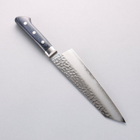 Seisuke Aotsuchi AUS10 Hammered Kiritsuke Santoku 195mm Navy blue Pakka wood Handle - Seisuke Knife