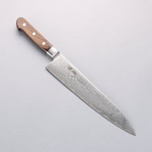 Seisuke Nami AUS10 Mirrored Finish Damascus Gyuto 240mm Brown Pakka wood Handle - Seisuke Knife