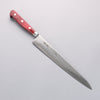 Seisuke Nami AUS10 Mirrored Finish Damascus Sujihiki 240mm Red Pakka wood Handle - Seisuke Knife - Slide 1