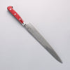 Seisuke Nami AUS10 Mirrored Finish Damascus Sujihiki 240mm Red Pakka wood Handle - Seisuke Knife - Slide 2