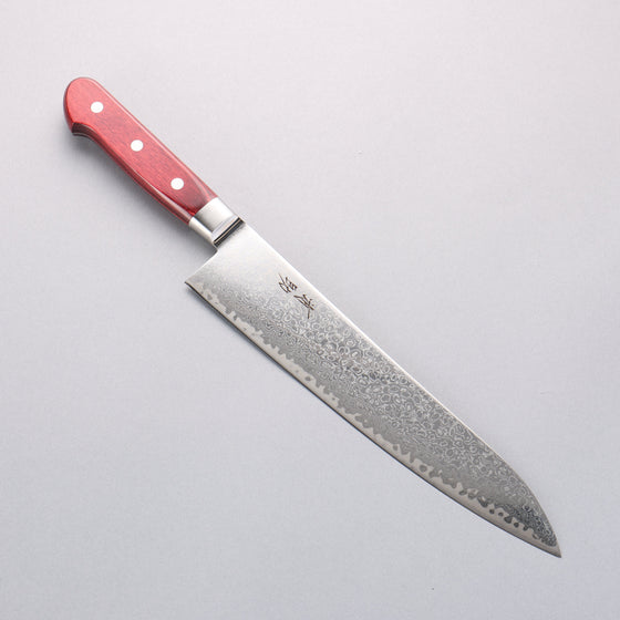 Seisuke Kagami2 AUS10 Mirrored Finish Damascus Gyuto 240mm Red Pakka wood Handle - Seisuke Knife
