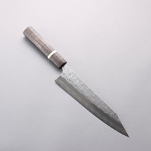  Yoshimi Kato Hyo SG2 Hammered Kiritsuke Gyuto 210mm Gray Stabilized Wood (White Ring) Handle - Seisuke Knife