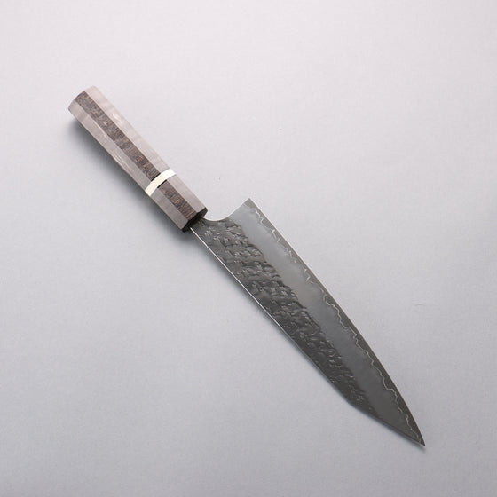 Yoshimi Kato Hyo SG2 Hammered Kiritsuke Gyuto 210mm Gray Stabilized Wood (White Ring) Handle - Seisuke Knife