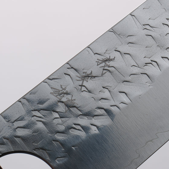 Yoshimi Kato Hyo SG2 Hammered Kiritsuke Gyuto 210mm Gray Stabilized Wood (White Ring) Handle - Seisuke Knife