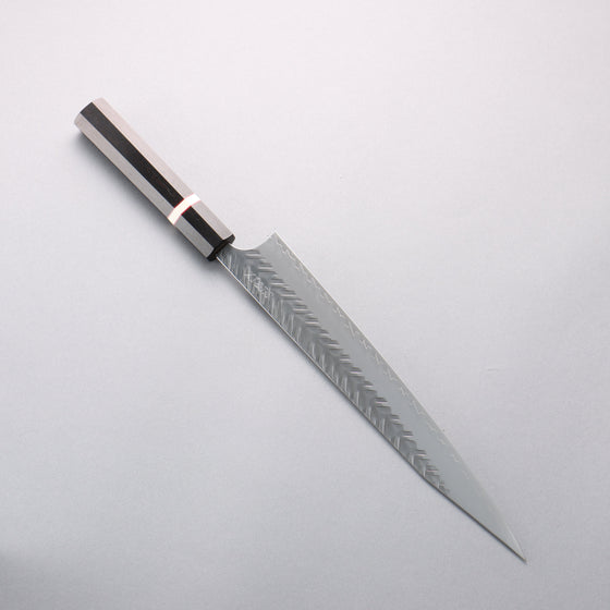 Yoshimi Kato SPG STRIX Hammered (V) Kiritsuke Sujihiki 270mm Ebony Wood(With White Ring) Handle - Seisuke Knife