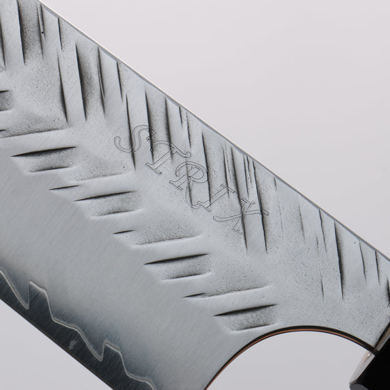 Yoshimi Kato SPG STRIX Hammered (V) Kiritsuke Sujihiki 270mm Ebony Wood(With White Ring) Handle - Seisuke Knife