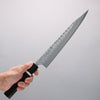 Yoshimi Kato SPG STRIX Hammered (V) Kiritsuke Sujihiki 270mm Ebony Wood(With White Ring) Handle - Seisuke Knife - Slide 5