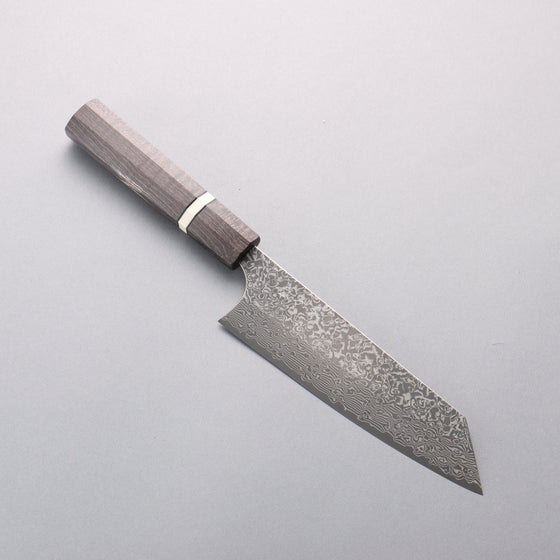 Yoshimi Kato VG10 Black Damascus Bunka 170mm Gray Stabilized Wood (White Ring) Handle - Seisuke Knife