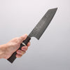 Yoshimi Kato VG10 Black Damascus Bunka 170mm Gray Stabilized Wood (White Ring) Handle - Seisuke Knife - Slide 4