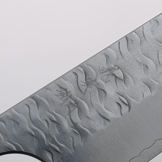 Yoshimi Kato Nami SPG STRIX Wave Pattern Kiritsuke Gyuto 210mm Rosewood (Ferrule: Ebony) Handle - Seisuke Knife