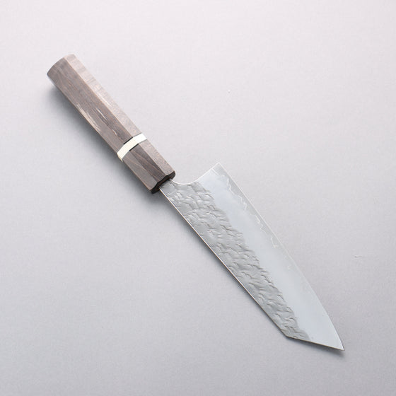 Yoshimi Kato Hyo SG2 Hammered Bunka 170mm Gray Stabilized Wood (White Ring) Handle - Seisuke Knife