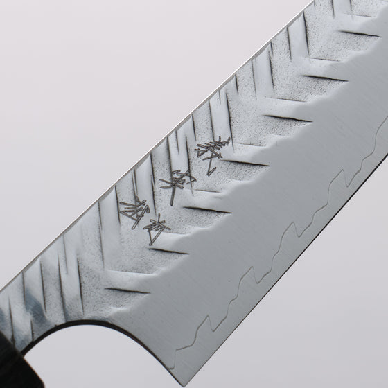 Yoshimi Kato SPG STRIX Hammered (V) Kiritsuke Petty-Utility 115mm Stabilized wood (With White ring) Handle - Seisuke Knife