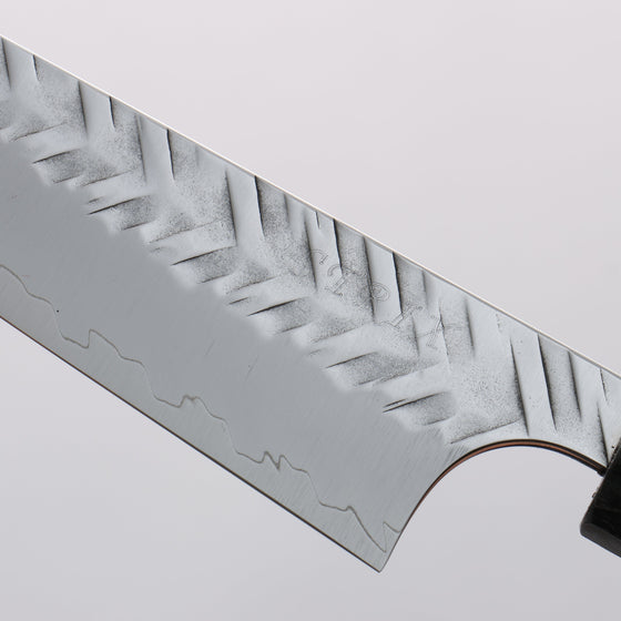 Yoshimi Kato SPG STRIX Hammered (V) Kiritsuke Petty-Utility 115mm Stabilized wood (With White ring) Handle - Seisuke Knife