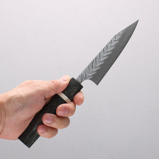 Yoshimi Kato SPG STRIX Hammered (V) Kiritsuke Petty-Utility 115mm Stabilized wood (With White ring) Handle - Seisuke Knife