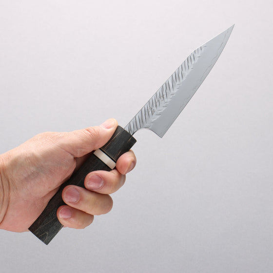Yoshimi Kato SPG STRIX Hammered (V) Kiritsuke Petty-Utility 120mm Stabilized wood (With White ring) Handle - Seisuke Knife