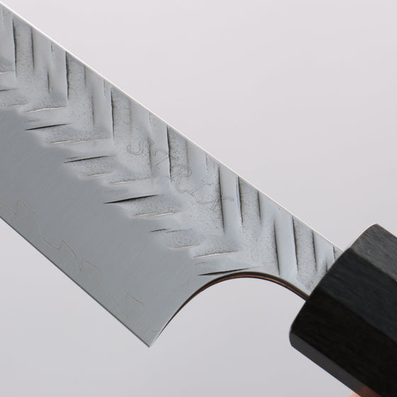 Yoshimi Kato SPG STRIX Hammered (V) Kiritsuke Petty-Utility 140mm Stabilized wood (With White ring) Handle - Seisuke Knife