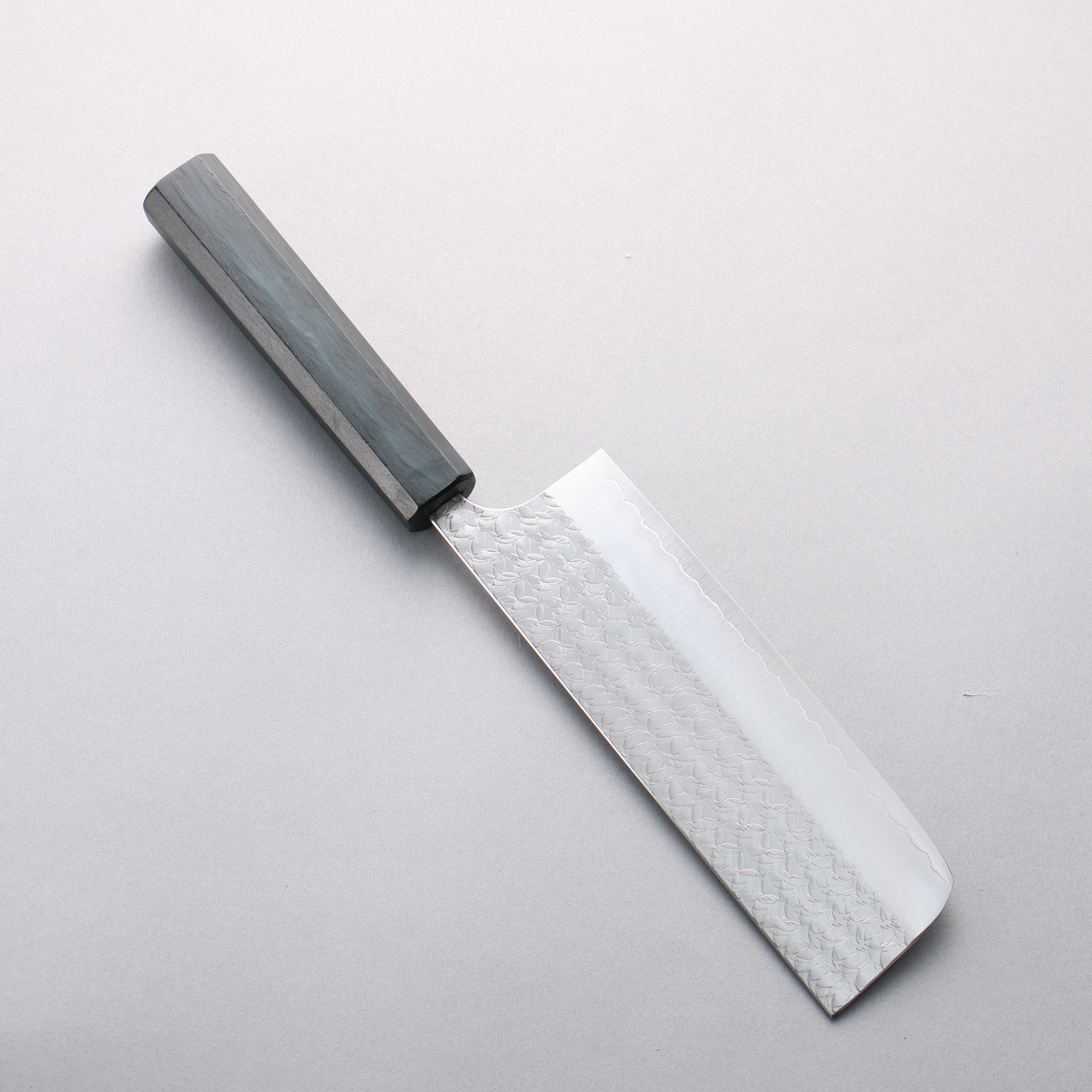Yoshimi Kato Minamo SG2 Hammered Nakiri 165mm Oak (Indigo Dyed) Handle - Seisuke Knife