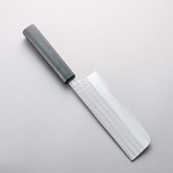 Yoshimi Kato Minamo SG2 Hammered Nakiri 165mm Oak (Indigo Dyed) Handle - Seisuke Knife