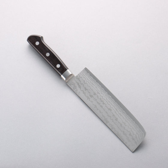 Seisuke VG10 Damascus Nakiri 165mm Black Pakka wood Handle - Seisuke Knife