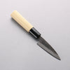 Sakai Takayuki Blue Steel No.2 Black Finished Vertical Stripes Ajikiri 75mm Magnolia (Ferrule: Black Plastic) Handle - Seisuke Knife - Slide 1