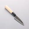 Sakai Takayuki Blue Steel No.2 Black Finished Vertical Stripes Ajikiri 90mm Magnolia (Ferrule: Black Plastic) Handle - Seisuke Knife - Slide 1