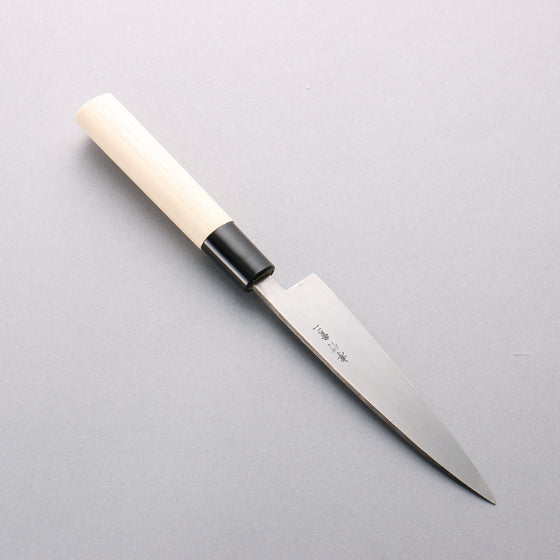 Sakai Takayuki Blue Steel No.2 Kurouchi Single Bevel Petty-Utility 135mm Magnolia Handle - Seisuke Knife