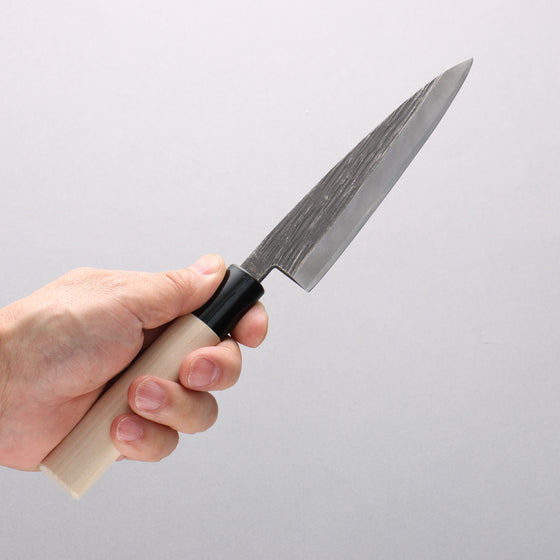 Sakai Takayuki Blue Steel No.2 Kurouchi Single Bevel Petty-Utility 135mm Magnolia Handle - Seisuke Knife