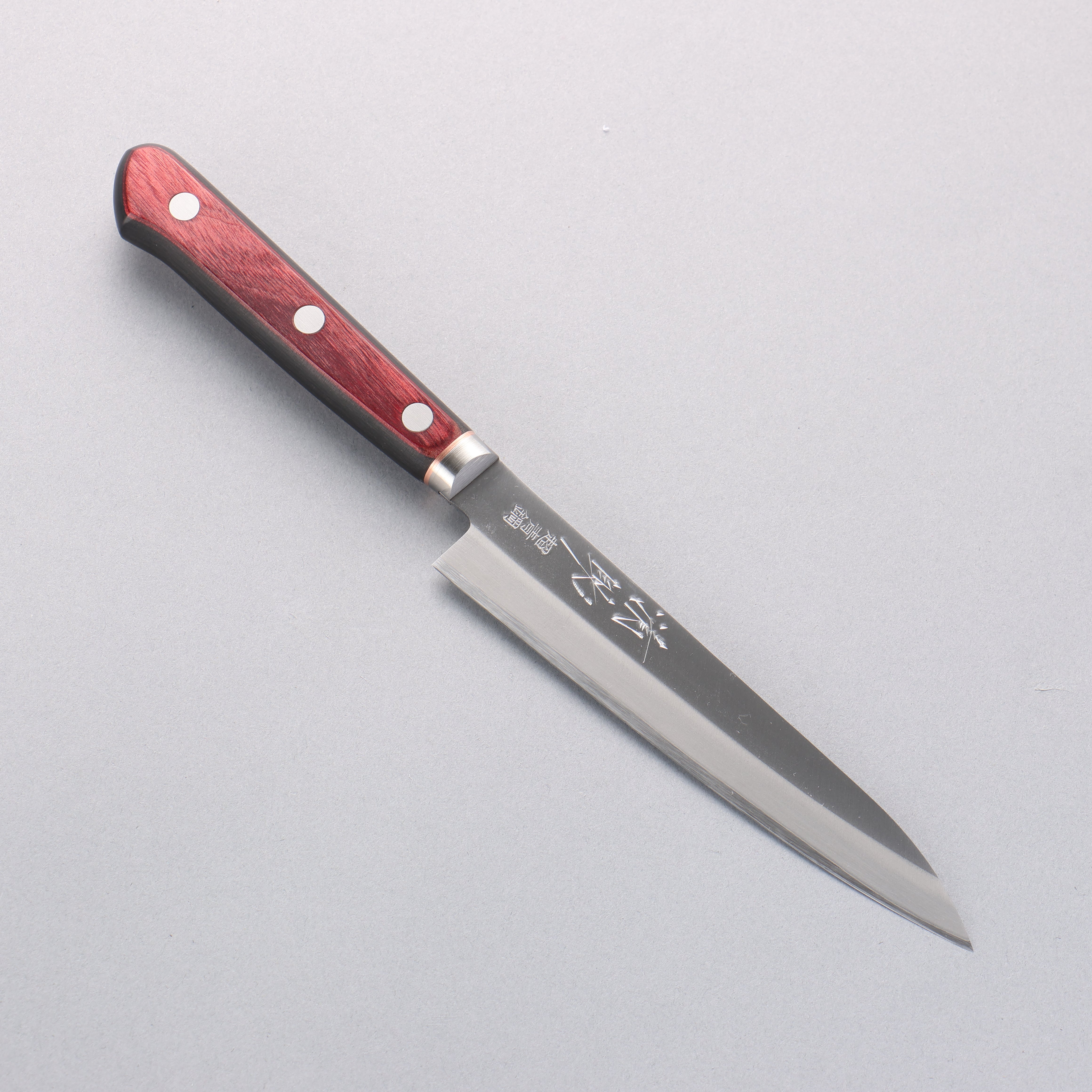 Seisuke Blue Super Migaki Petty-Utility 145mm Red & Black Pakkawood Handle - Seisuke Knife