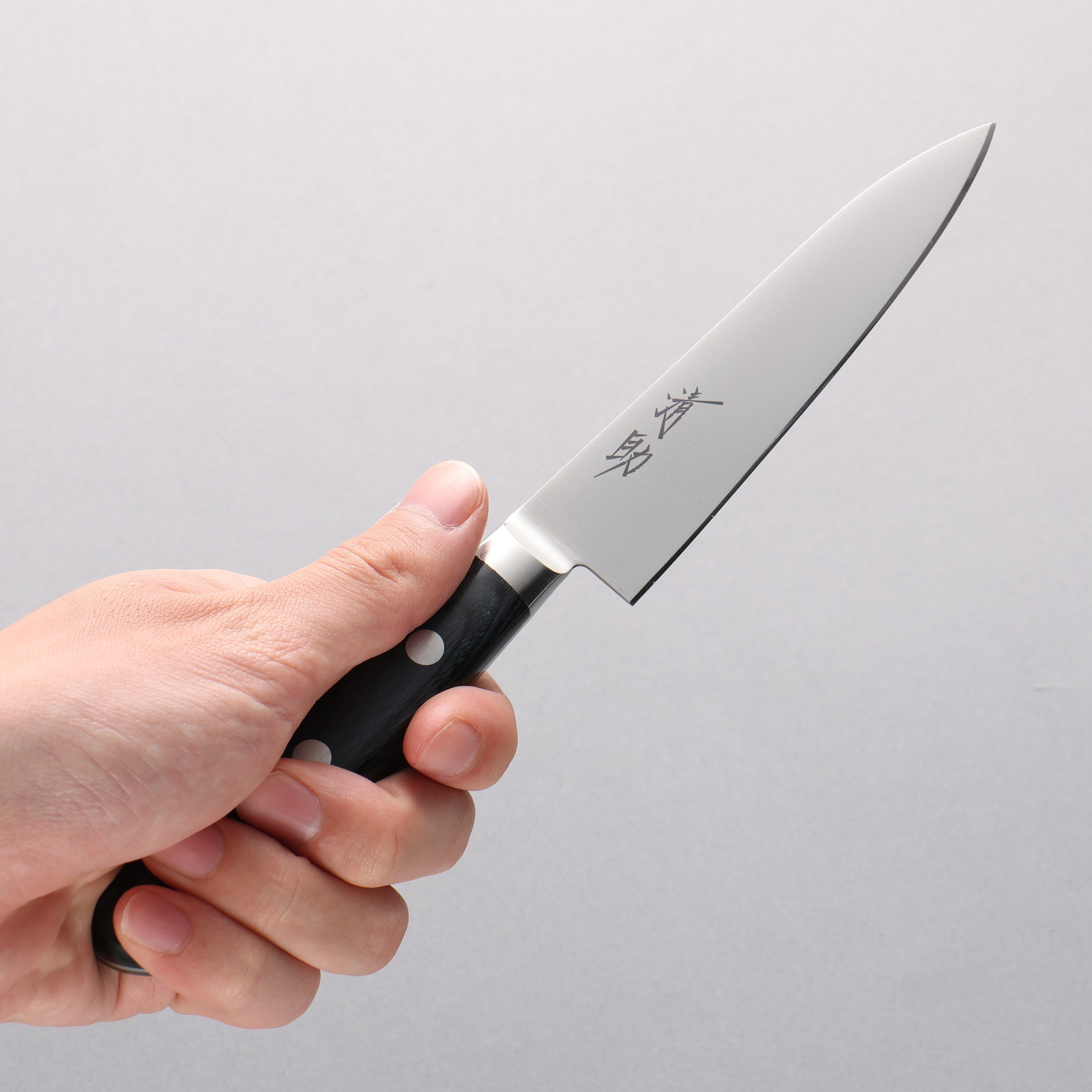 Seisuke Seiten Molybdenum Petty-Utility 120mm Navy blue Pakka wood Handle with Sheath - Seisuke Knife