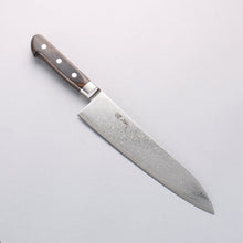  Seisuke Kagami2 AUS10 Mirrored Finish Damascus Gyuto 210mm Brown Pakka wood Handle - Seisuke Knife
