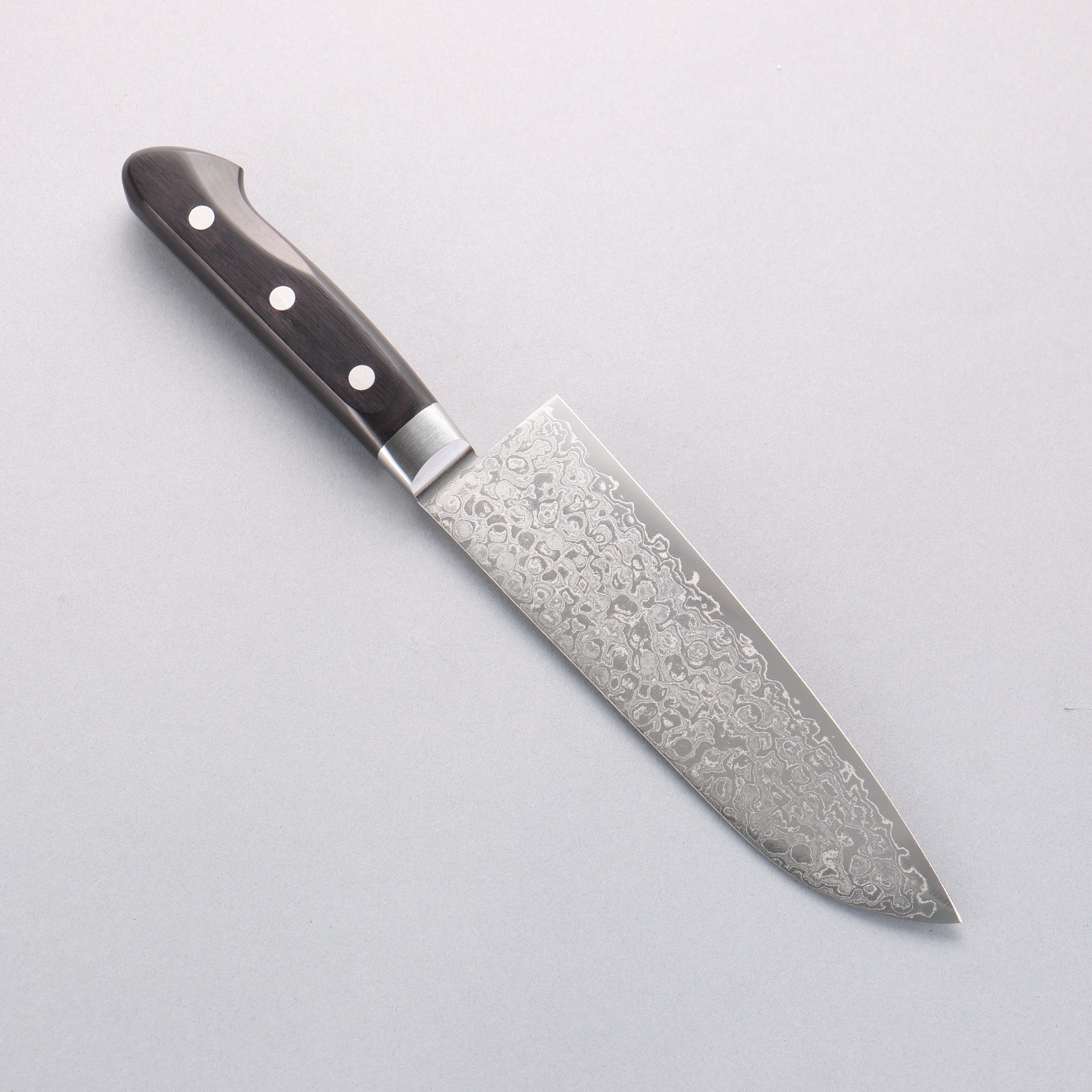 Seisuke AUS10 45 Layer Damascus Santoku 165mm Black Pakka wood Handle - Seisuke Knife