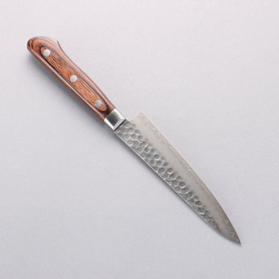 Seisuke Swedish Steel-stn Hammered Petty-Utility 135mm Mahogany Handle - Seisuke Knife