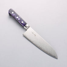  Seisuke VG5 Damascus Santoku 175mm Purple Marbled Resin Handle - Seisuke Knife