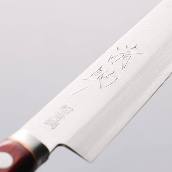 Seisuke Blue Super Petty-Utility 145mm Red Pakka wood Handle - Seisuke Knife