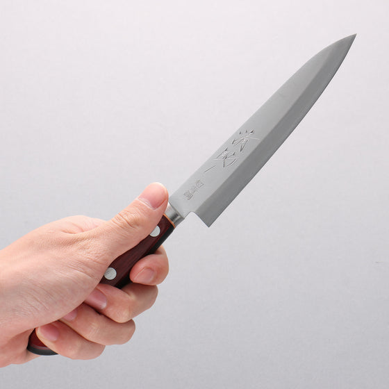 Seisuke Blue Super Petty-Utility 145mm Red Pakka wood Handle - Seisuke Knife