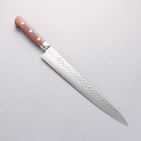 Seisuke Swedish Steel-stn Hammered Sujihiki 270mm Mahogany Handle - Seisuke Knife