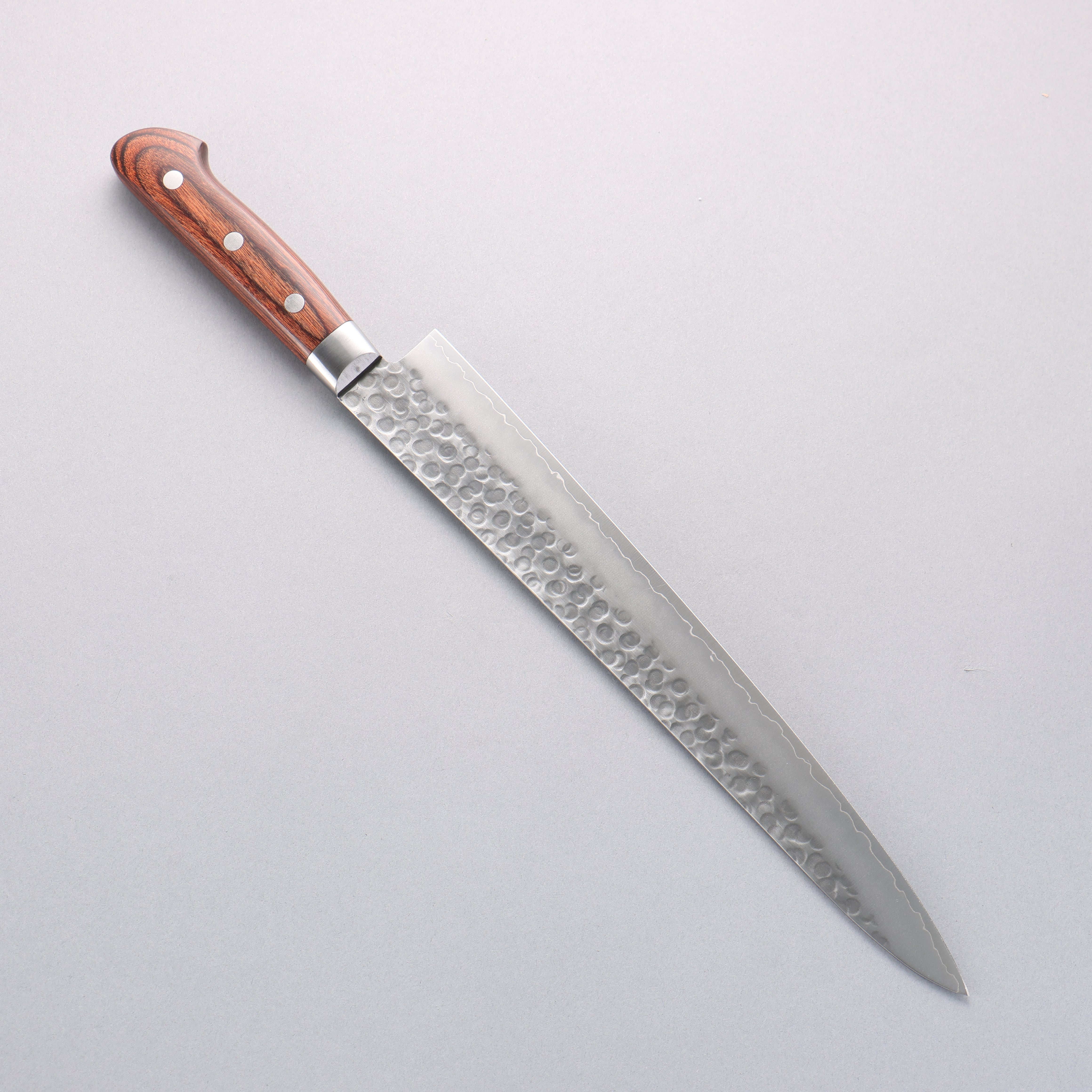 Seisuke Swedish Steel-stn Hammered Sujihiki 270mm Mahogany Handle - Seisuke Knife