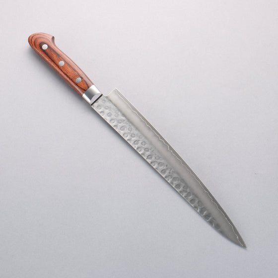 Seisuke Swedish Steel-stn Hammered Sujihiki 240mm Mahogany Handle - Seisuke Knife