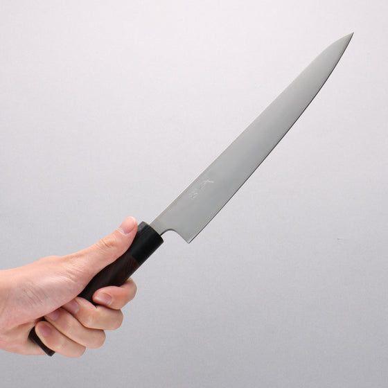 Seisuke Blue Super Sujihiki 240mm Rosewood (Ferrule: Black Pakka Wood) Handle - Seisuke Knife