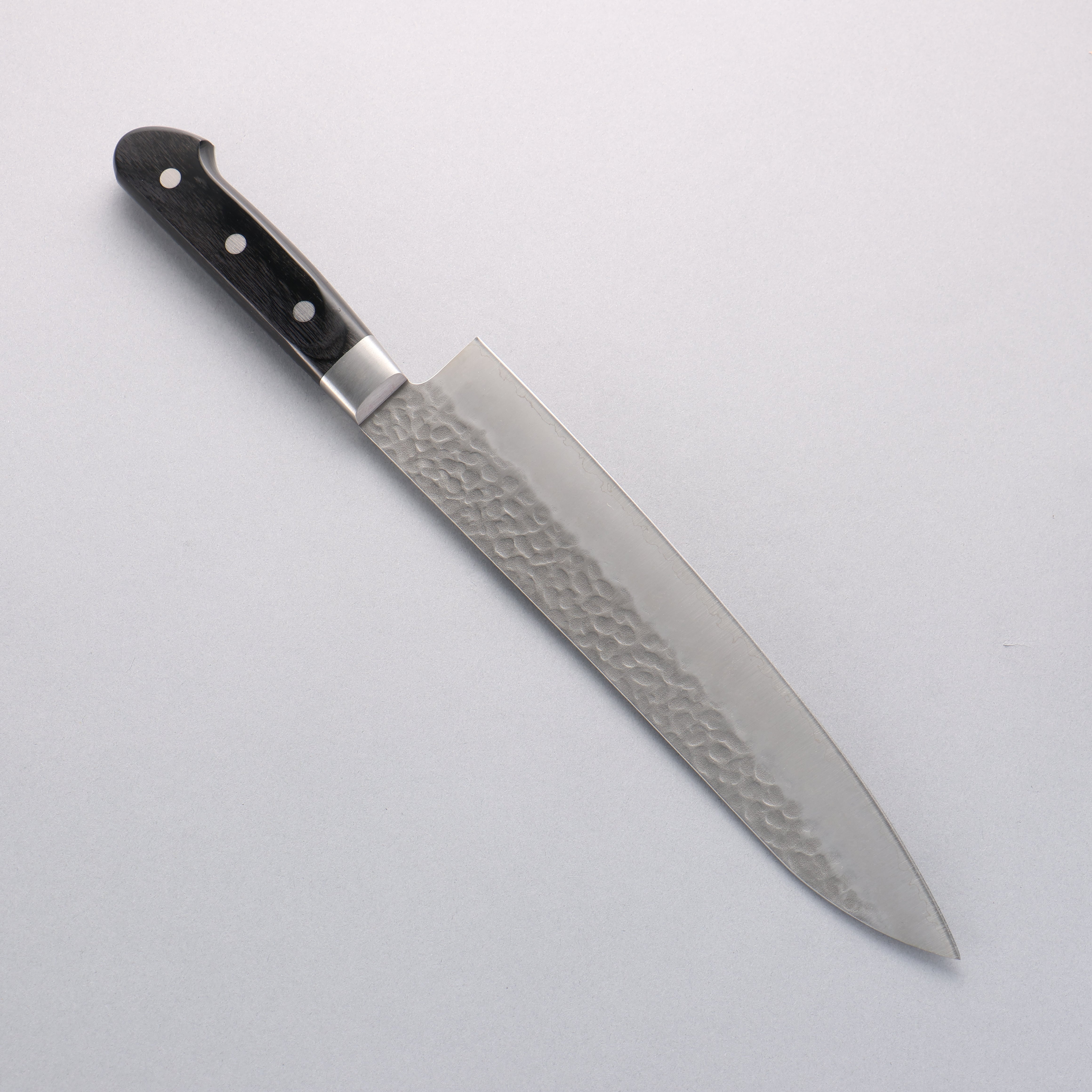 Seisuke AUS8 Hammered Gyuto 240mm Black Pakkawood Handle - Seisuke Knife
