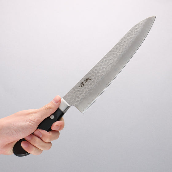 Seisuke AUS8 Hammered Gyuto 240mm Black Pakka wood Handle - Seisuke Knife