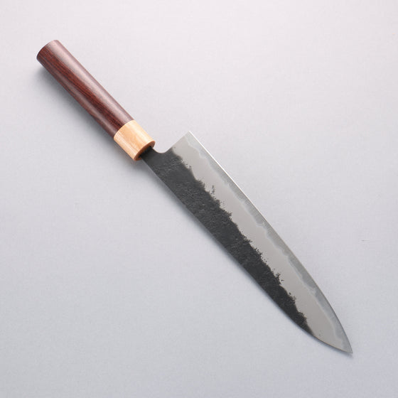 Seisuke Blue Super Black Nashiji Gyuto 240mm Rosewood (Ferrule: White Pakka Wood) Handle - Seisuke Knife