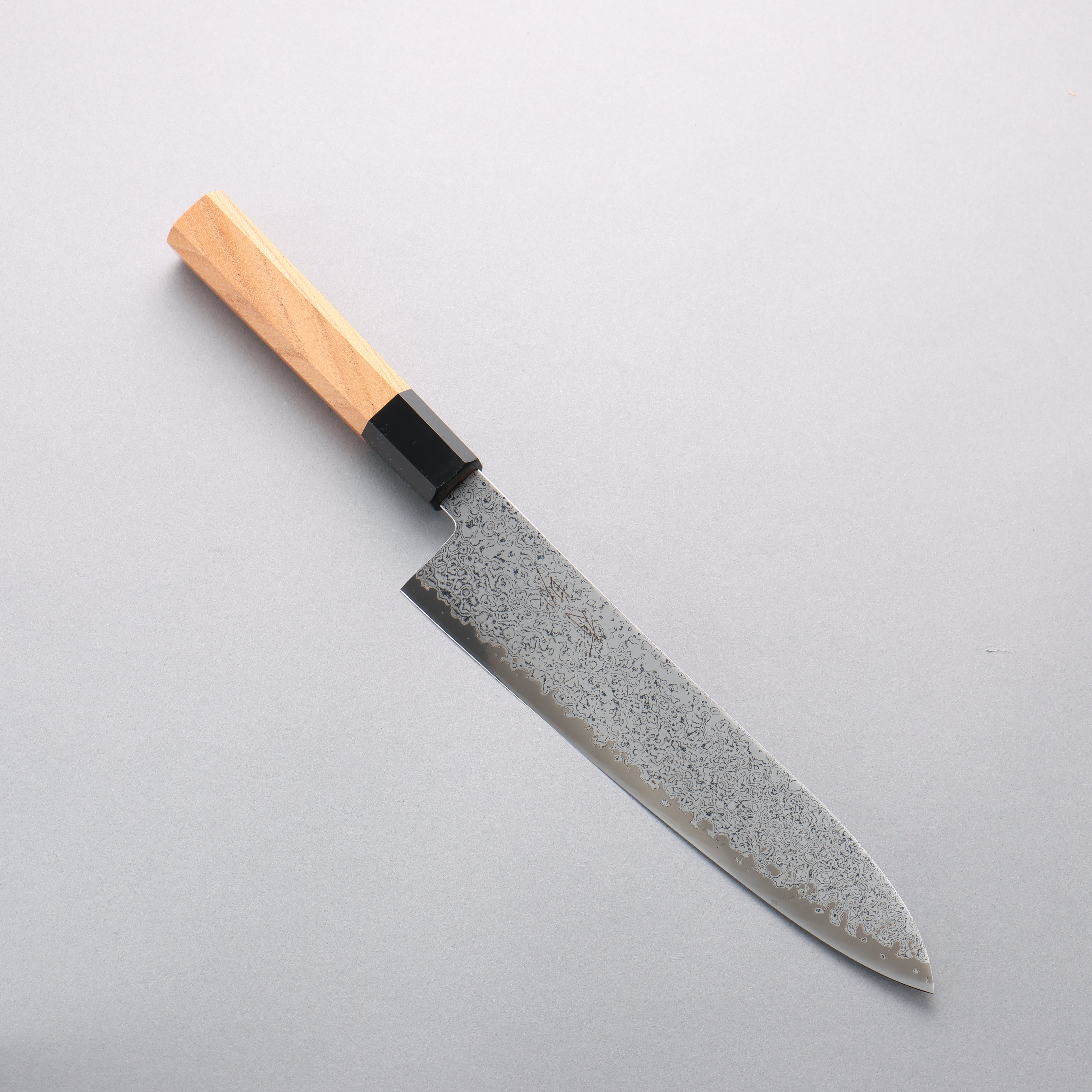 Seisuke VG10 Damascus Migaki Gyuto 210mm Keyaki Elm Handle - Seisuke Knife