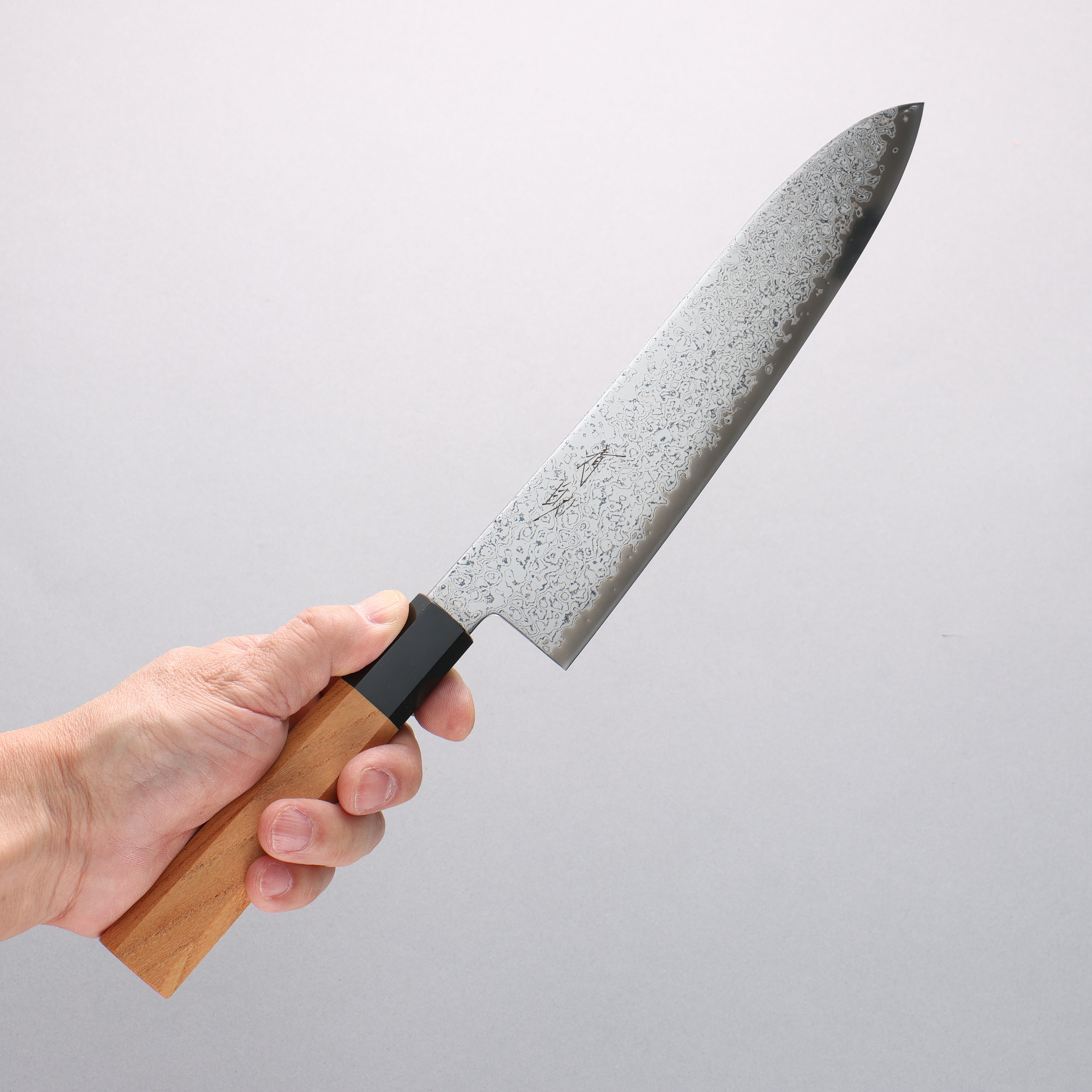 Seisuke VG10 Damascus Migaki Gyuto 210mm Keyaki Elm Handle - Seisuke Knife
