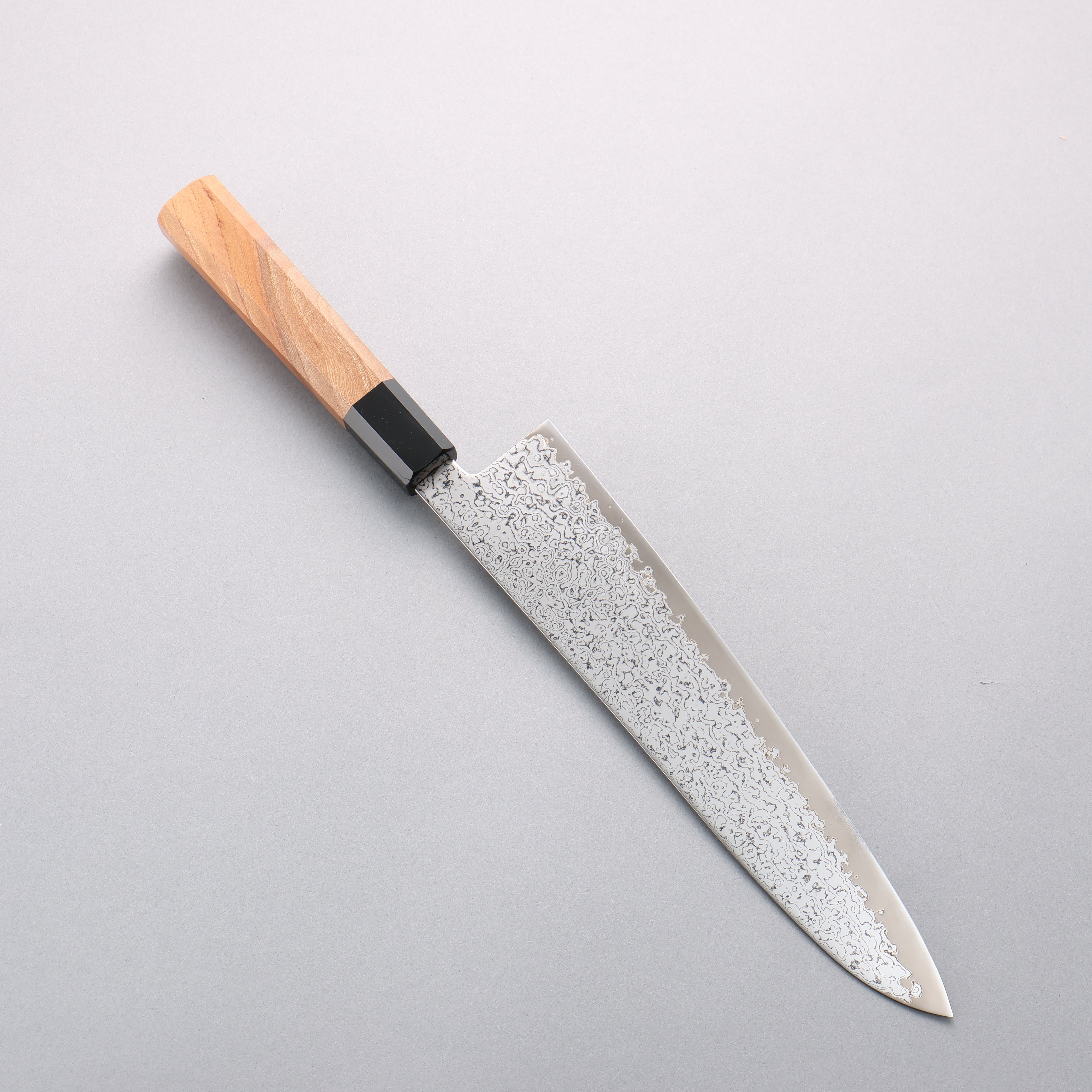 Seisuke VG10 Damascus Migaki Finished Gyuto 240mm Keyaki Elm Handle - Seisuke Knife