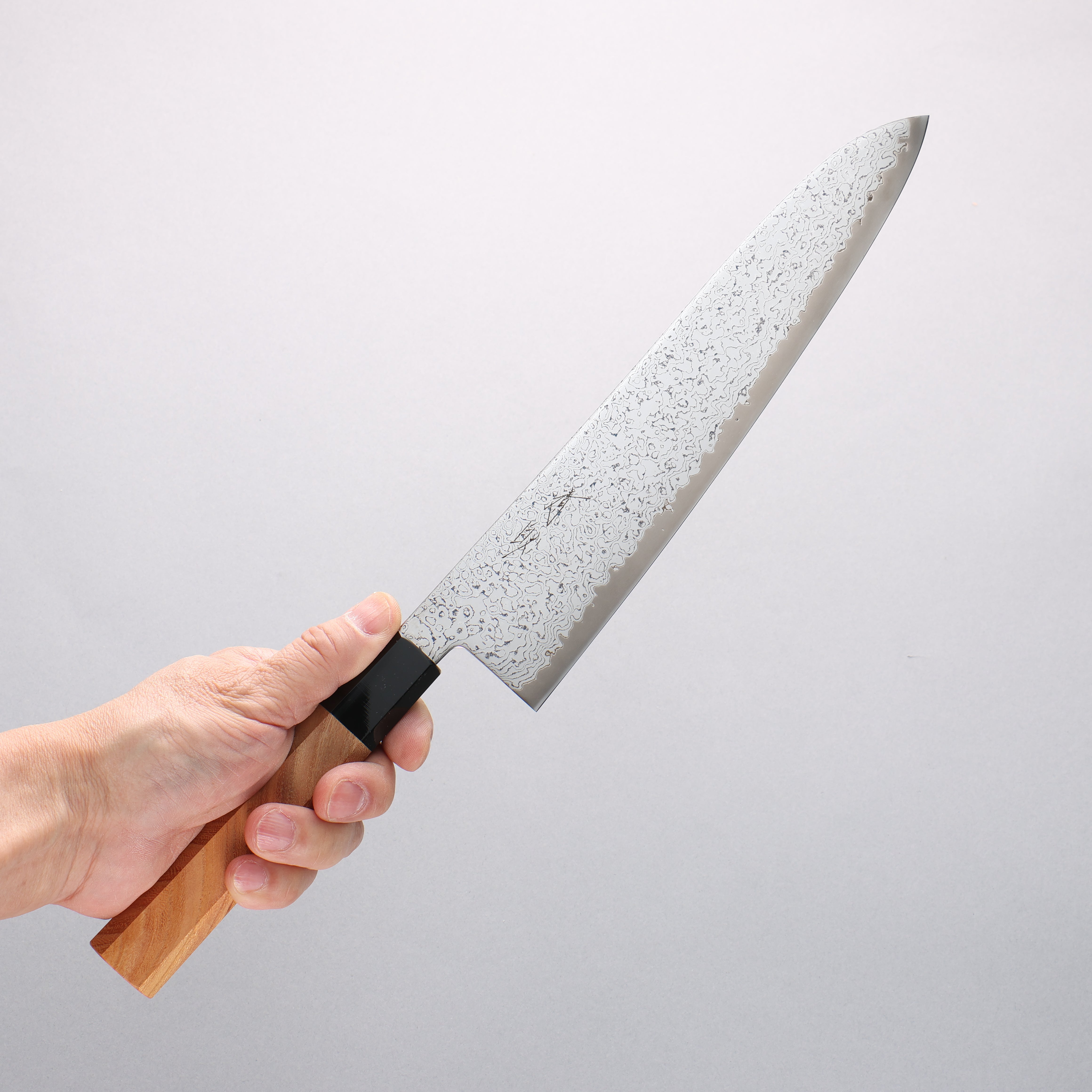 Seisuke VG10 Damascus Migaki Finished Gyuto 240mm Keyaki Elm Handle - Seisuke Knife