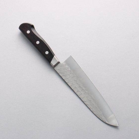 Seisuke Blue Steel No.2 Nashiji Hammered Santoku 180mm Black Pakka wood Handle - Seisuke Knife