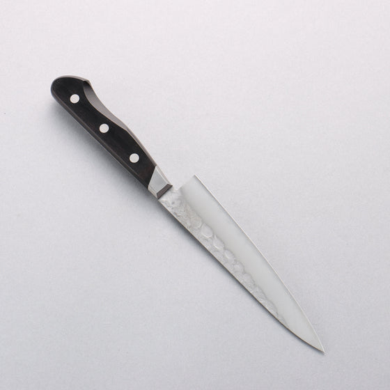 Seisuke Blue Steel No.2 Nashiji Hammered Petty-Utility 135mm Black Pakka wood Handle - Seisuke Knife
