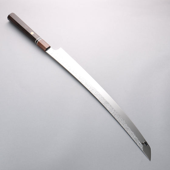 Yu Kurosaki Shizuku SG2 Mirrored Finish Hammered Sakimaru Sujihiki 450mm with Sheath - Seisuke Knife